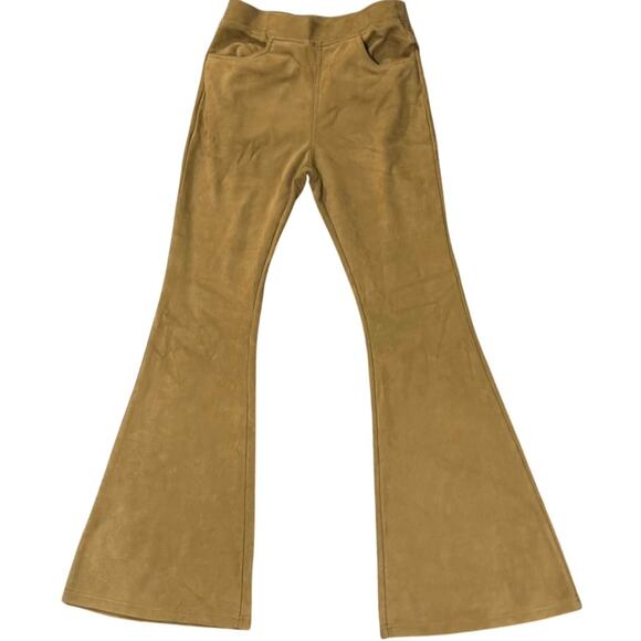 Brown Suede-like Bell Bottom &merci Pants Adult Small - Picture 1 of 3